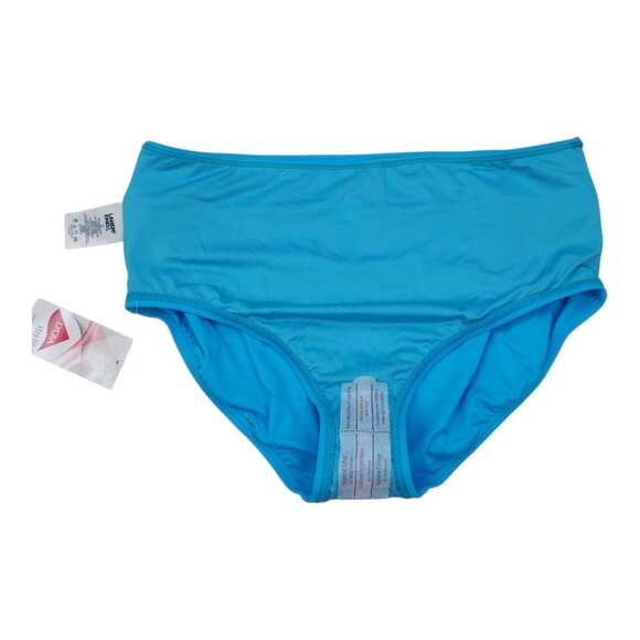 Lands End High Waisted Bikini Swim Bottoms Size 12 Turquoise Chlorine Resistant - Picture 5 of 10